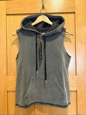 NWT VENOR Sleeveless Hooded Pullover Sweatshirt Hoodie Size Small